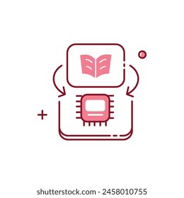 Machine Learning AI and Data Analysis Vector Illustration Icon Design