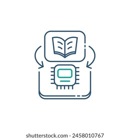 Machine Learning AI and Data Analysis Vector Illustration Icon Design