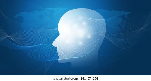 Machine Learning, Artificial Intelligence, Cloud Computing and Networks Design Concept with Human or Robot Face and Network Mesh - Shutterstock ID 1414374254