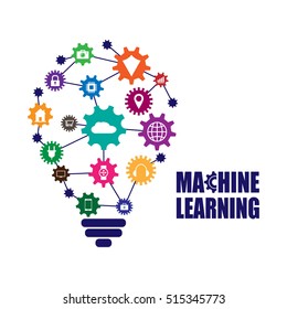 Machine learning and artificial intelligence. Vector illustration