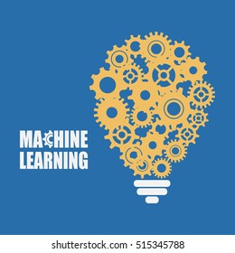 Machine learning and artificial intelligence. Vector illustration