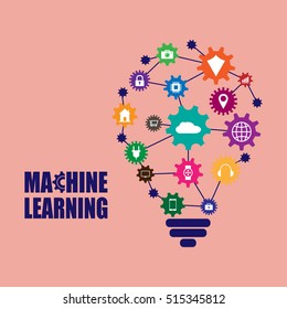 Machine learning and artificial intelligence. Vector illustration