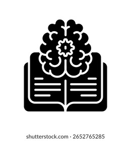 ícone plano preto do machine learning para projetos digitais e de impressão.  Ícones mínimos de limpeza para aplicativos e sites. Ícones simples modernos para UI UX e branding