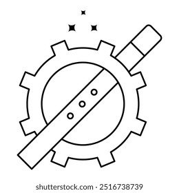 Machine Learning-Kalibrierung Symboldesign. Repräsentation des maschinellen Lernens. Kalibrierung. Algorithmusoptimierung. KI-Optimierung. Vektorsymbol.