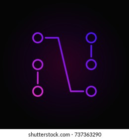 Machine learning colorful vector outline icon or logo element on dark background