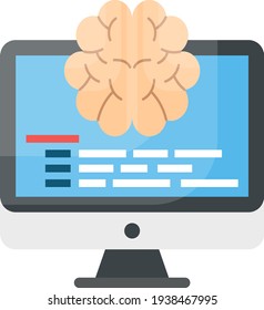 Machine Learning Concept,  Artificial Intelligent Program Vector Color Icon Design, Software and web development symbol on white background, Computer Programming and Coding stock illustration