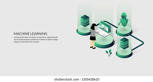 Machine learning concept, Futuristic artificial intelligence