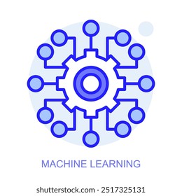Machine Learning concept icon. Smart factory. Modern technologies. Industry 4.0. Automated production. Vector linear illustration.