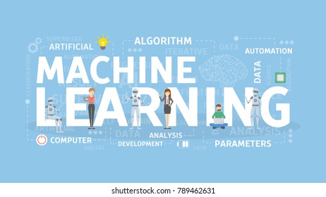 Machine learning concept illustration. New technology for robots.