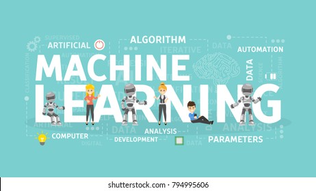 Machine learning concept illustration. New technology for robots.