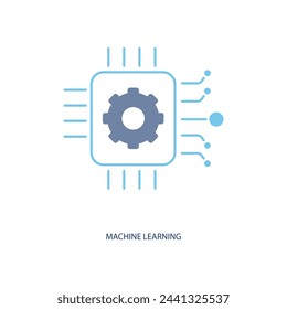 machine learning concept line icon. Simple element illustration. machine learning concept outline symbol design.