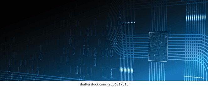 Machine learning in concept of world metaverse big data or cyber security technology background. Vector handmade art