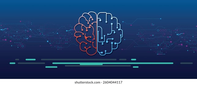 Machine learning in concept of world mind metaverse big data or cyber security technology background