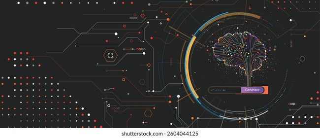 Machine learning in concept of world mind metaverse big data or cyber security technology background