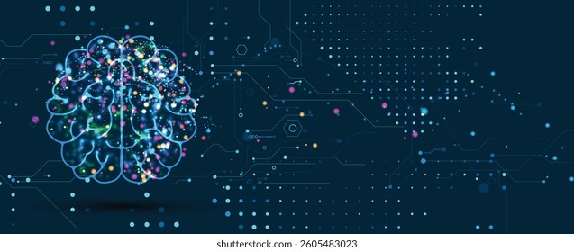 Machine learning in concept of world mind metaverse big data or cyber security technology background
