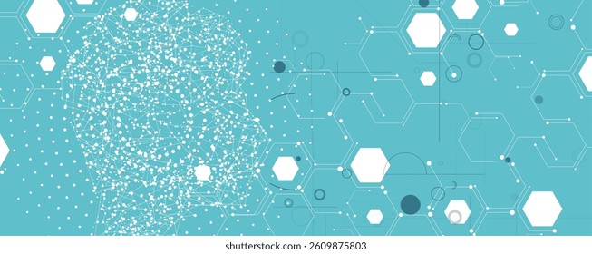 Machine learning in concept of world mind metaverse big data or cyber security technology background