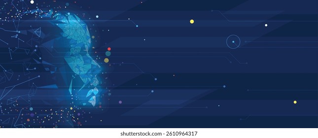 Machine learning in concept of world mind metaverse big data or cyber security technology background