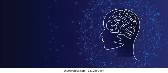 Machine learning in concept of world mind metaverse big data or cyber security technology background