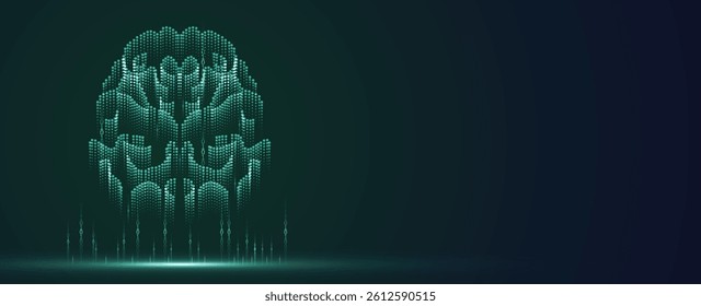 Machine learning in concept of world mind metaverse big data or cyber security technology background