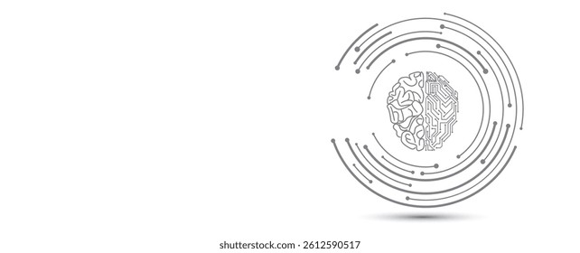 Machine learning in concept of world mind metaverse big data or cyber security technology background