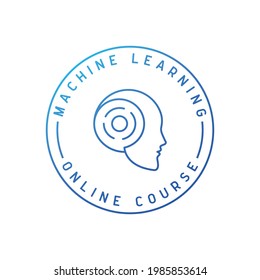 Symbol für maschinelles Lernen. Logo-Vorlage für Online-Bildung