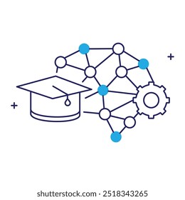 Machine Learning and Deep Learning Vector Icon Design, deep learning, AI technology, neural networks, artificial intelligence