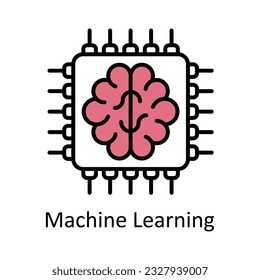 Machine Learning Filled Outline Icon Design illustration. Smart Industries Symbol on White background EPS 10 File