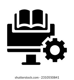 maschinelles Lernen - Glyphe-Symbol, Vektorgrafik