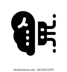 machine learning glyph icon. Strong and solid vector icon for websites, mobile interfaces, presentations, and visual branding. High quality and easy to edit.