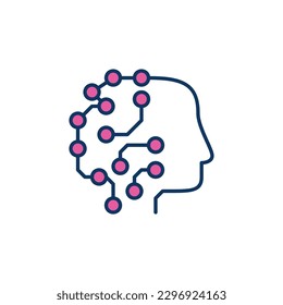 Machine Learning Head vector ML Robot concept colored icon or design element 