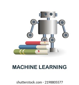 Machine Learning icon. 3d illustration from artificial intelligence collection. Creative Machine Learning 3d icon for web design, templates, infographics and more