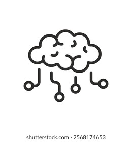 machine learning icon, brain ai, tech symbol, vector icons eps10