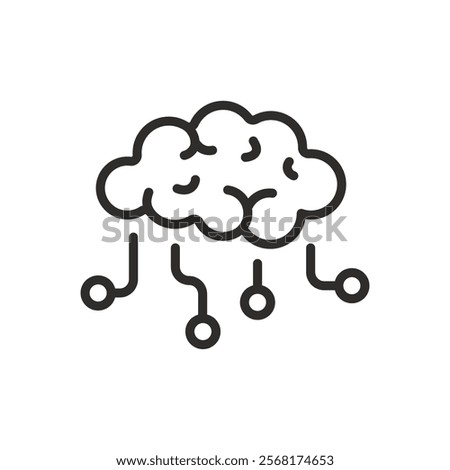 machine learning icon, brain ai, tech symbol, vector icons eps10