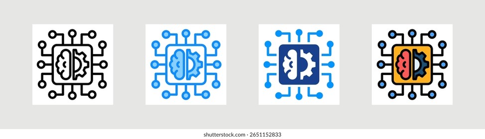 Machine Learning Icon Collection Set Multiple Style