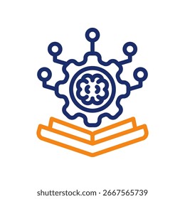 Machine Learning Icon color line Vector Illustration
