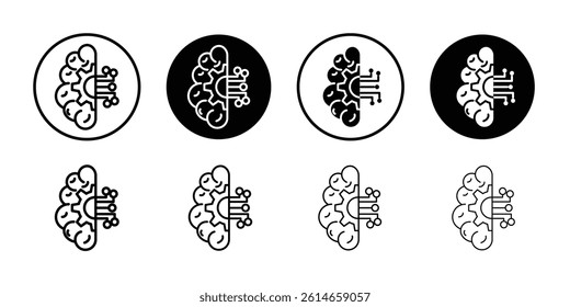 Machine learning icon flat and simple set design