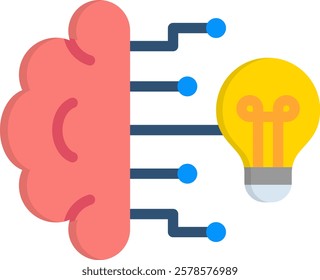 Machine Learning Icon Flat Vector Illustration