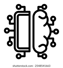 Machine learning icon line style transparent