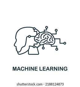 Machine Learning icon. Monochrome simple line Data Science icon for templates, web design and infographics