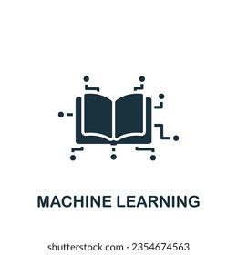 Machine learning icon. Monochrome simple sign from data analytics collection. Machine learning icon for logo, templates, web design and infographics.