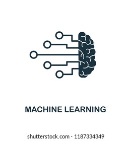 Machine Learning icon. Monochrome style design from machine learning collection. UX and UI. Pixel perfect machine learning icon. For web design, apps, software, printing usage.