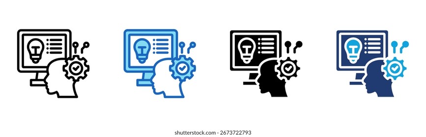 Machine Learning icon Multi Style Vector Illustration