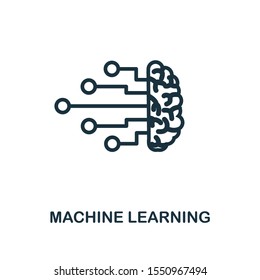 Machine Learning icon outline style. Thin line creative Machine Learning icon for logo, graphic design and more.