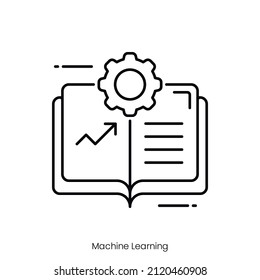 machine learning icon. Outline style icon design isolated on white background