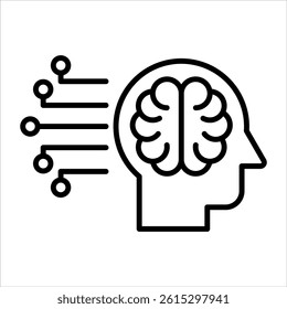 machine learning icon in outline style vector illustration