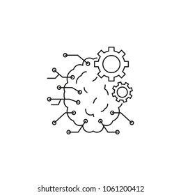 Machine learning icon. Outline machine learning vector icon for web design isolated on white background