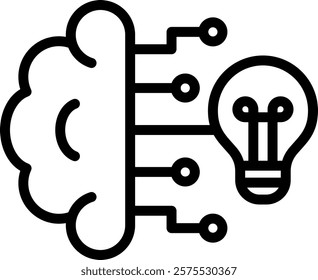 Machine Learning Icon Outline Vector Illustration