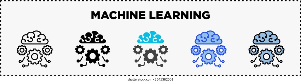 Glifo de Linha do Pacote de Ícones do Machine Learning