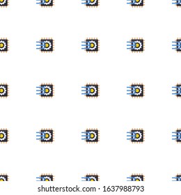 Machine learning icon pattern seamless isolated on white background. Editable flat Machine learning icon. Machine learning icon pattern for web and mobile.