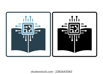 machine learning icon. icon related to device, artificial intelligence. solid icon style. simple vector design editable